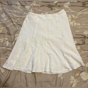 Reitmans White Linen A-Line Skirt